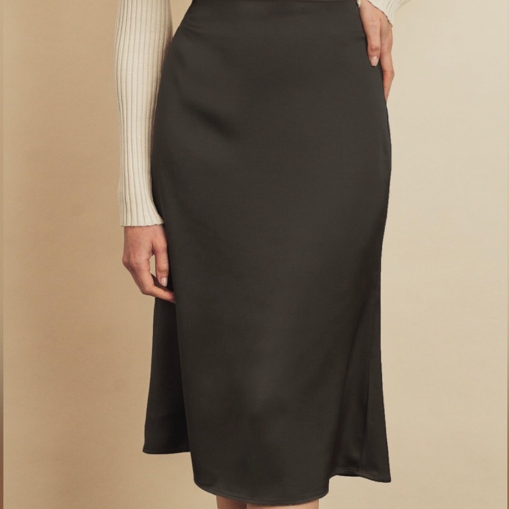 Satin midi skirt
